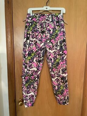 V.I.P Retro 80’s Graffiti Streetwear High Rise Cargo Joggers Size S.
